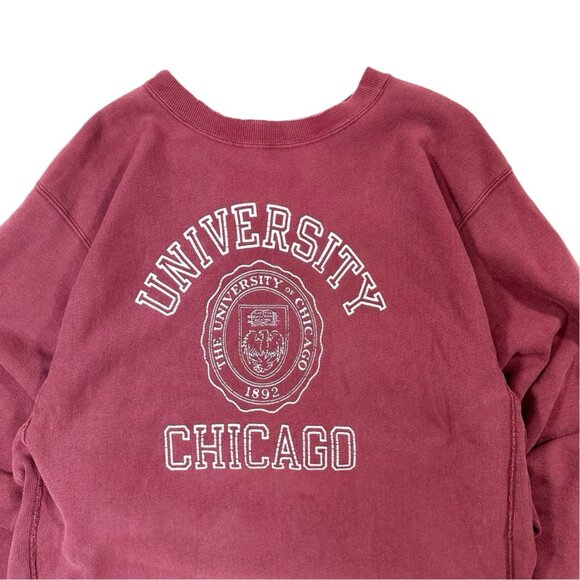 Vintage 90s Made in USA Champion Reverse Weave University of Chicago Graphic Red - Picture 2 of 4
